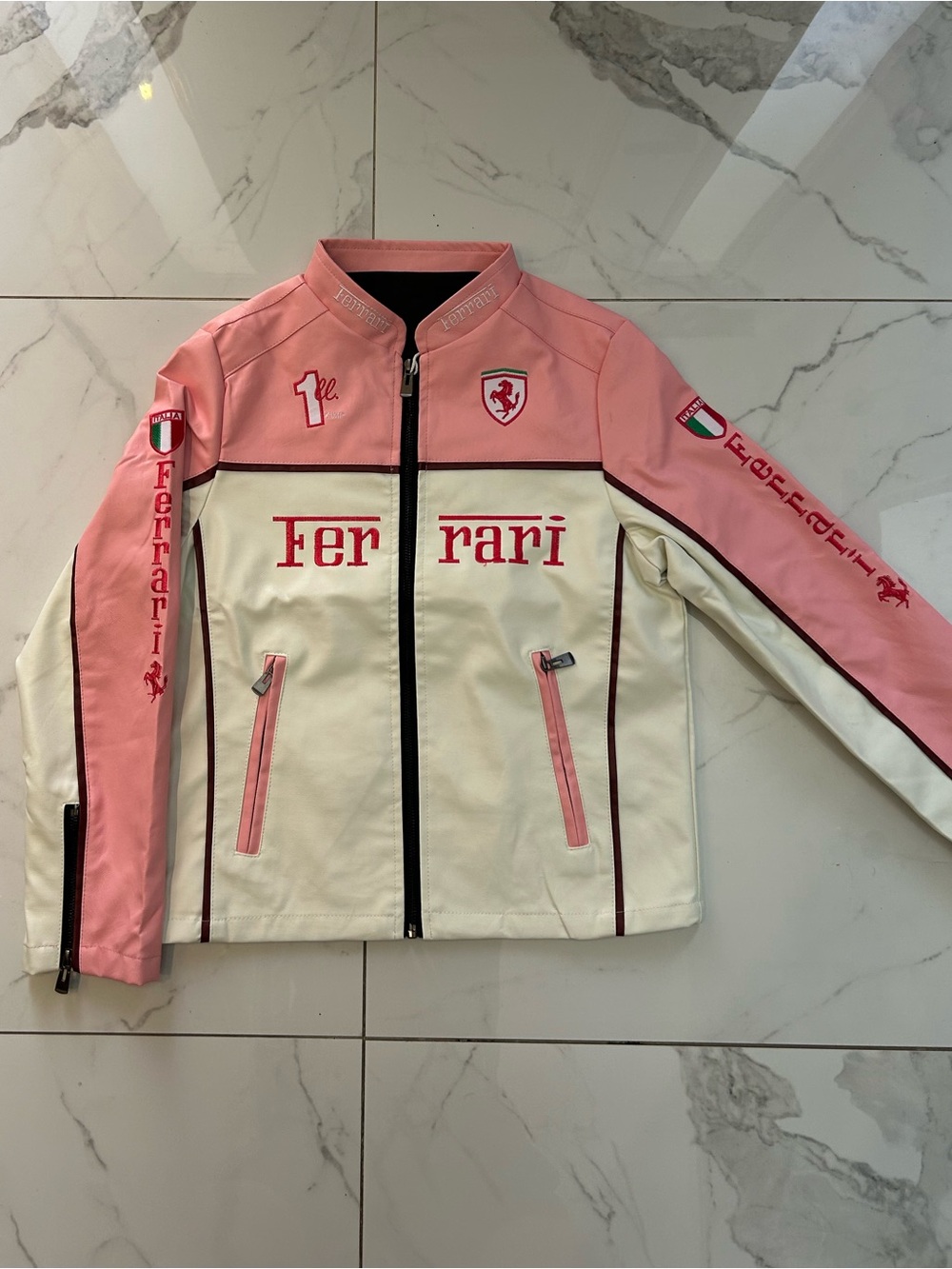 Ferrari Pink and Cream Racing Jacket